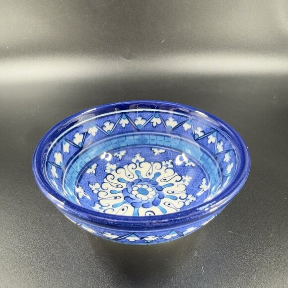 Vintage Turkish Hand Painted Round Dish Plate Bowl Hand Made Folk Art Bowl Dish - Picture 10 of 13